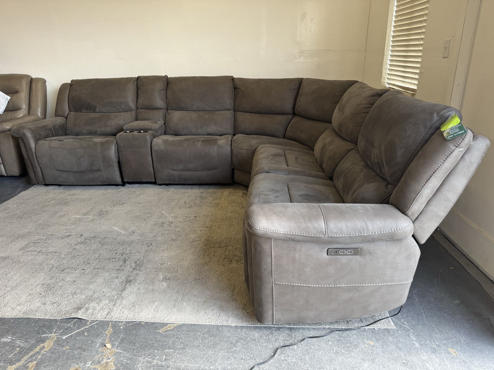 COSTCO FABRIC POWER RECLINER SECTIONAL SOFA COUCH
