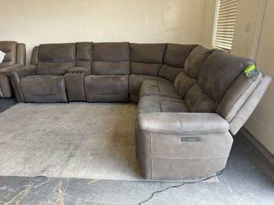 COSTCO FABRIC POWER RECLINER SECTIONAL SOFA COUCH