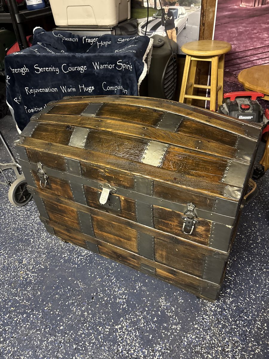 Antique 1890’s Camelback Steamer Trunk