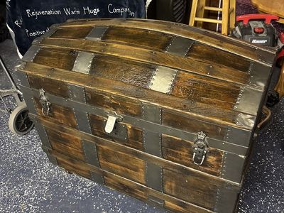 Antique 1890’s Camelback Steamer Trunk