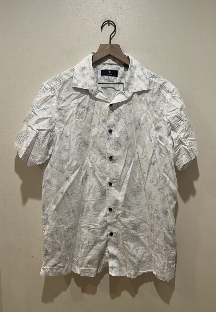 Hart Schaffner Marx White Casual Dress Shirt