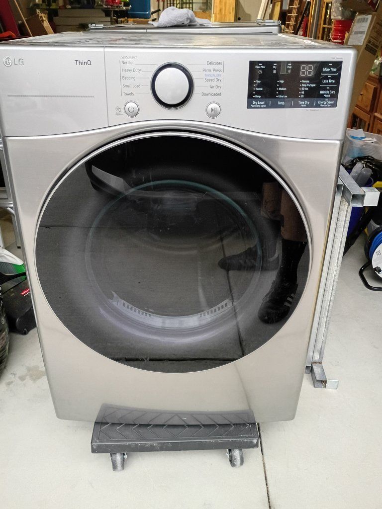 LG WM3600HVA Front Load Washer & DLE3600V Electric Dryer Set - Stainless Steel