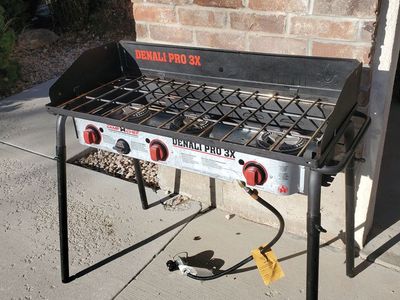 Camp Chef Camping Stove w/ flat cast iron griddle