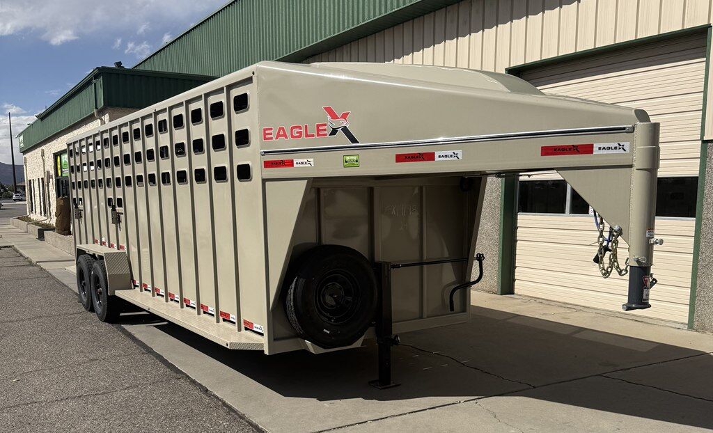 2026 EAGLE X GOOSENECK 24' STOCK TRAILER 2-8K OIL BATH AXLES