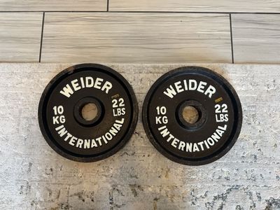 Weider International Olympic weight plates, set of two, 10 kg (22 lbs)