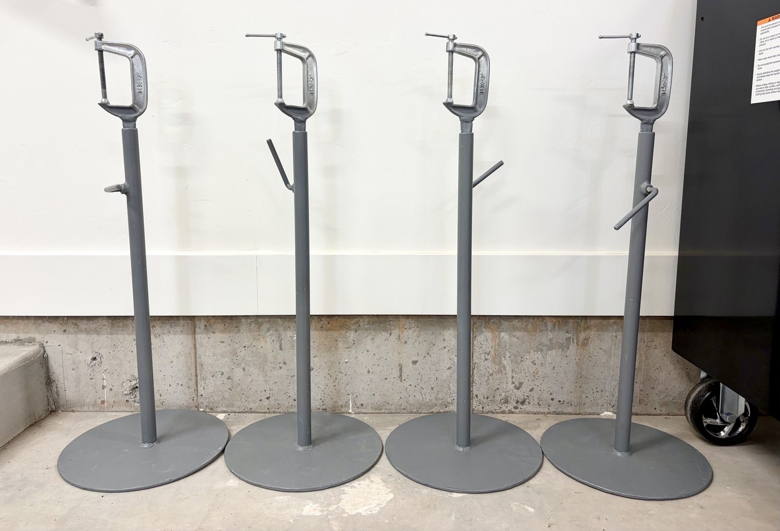 Adjustable Metal Quilting Frame Stands - 12" Base, 26-43" Height, Set of 4