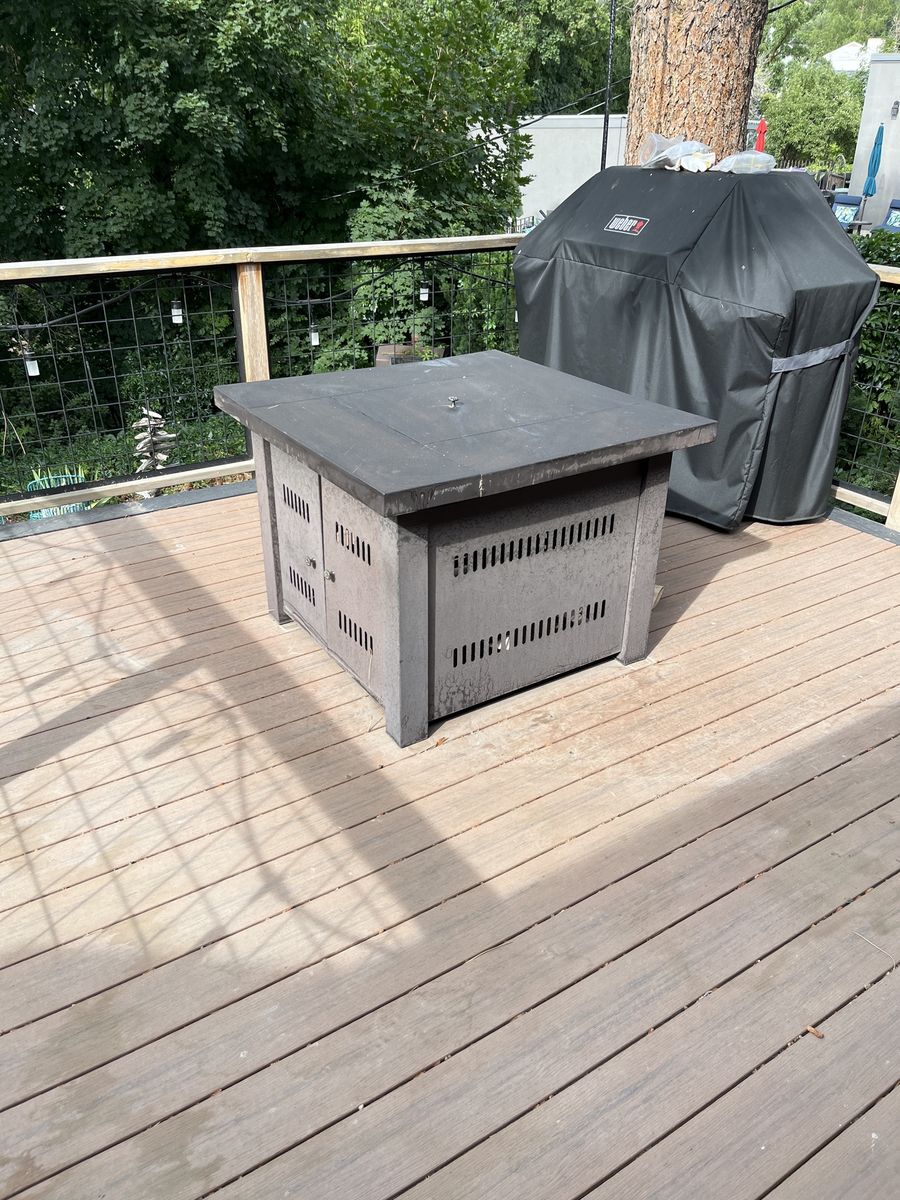 38"x38" Propane Fire Pit Table for Patio & Deck - Gray Finish