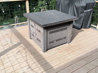 38"x38" Propane Fire Pit Table for Patio & Deck - Gray Finish