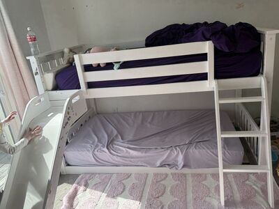 Max and lily Wooden bunk bed with slide