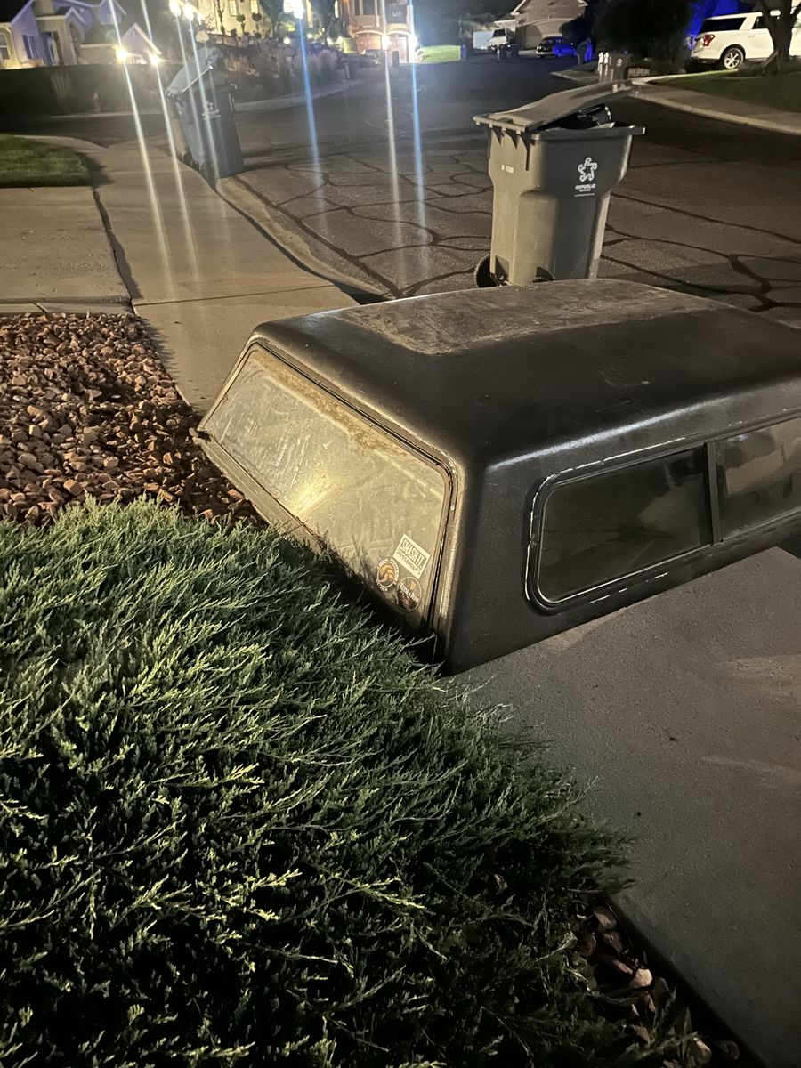 Black Truck Shell Camper Top with Sliding Side Windows