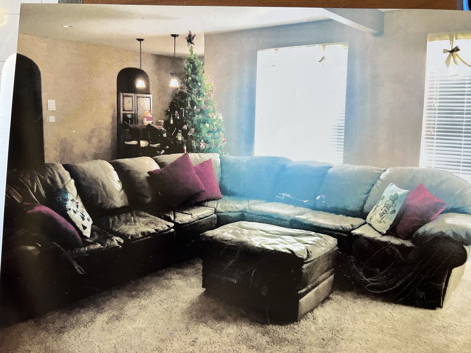 FREE Sectional Leather Couch, Seats 7 people