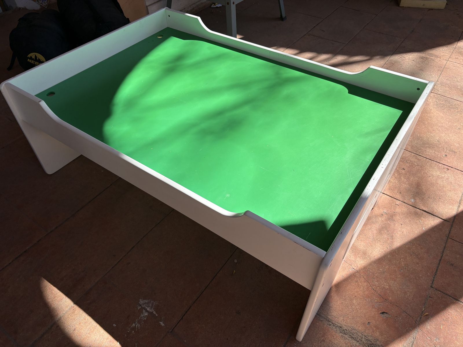 Kids Train Or Play Table White W/ Green Top