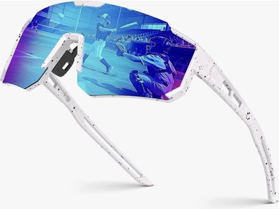Fanshen Athletic Sports Sunglasses with Splatter Frame & Mirrored Lens