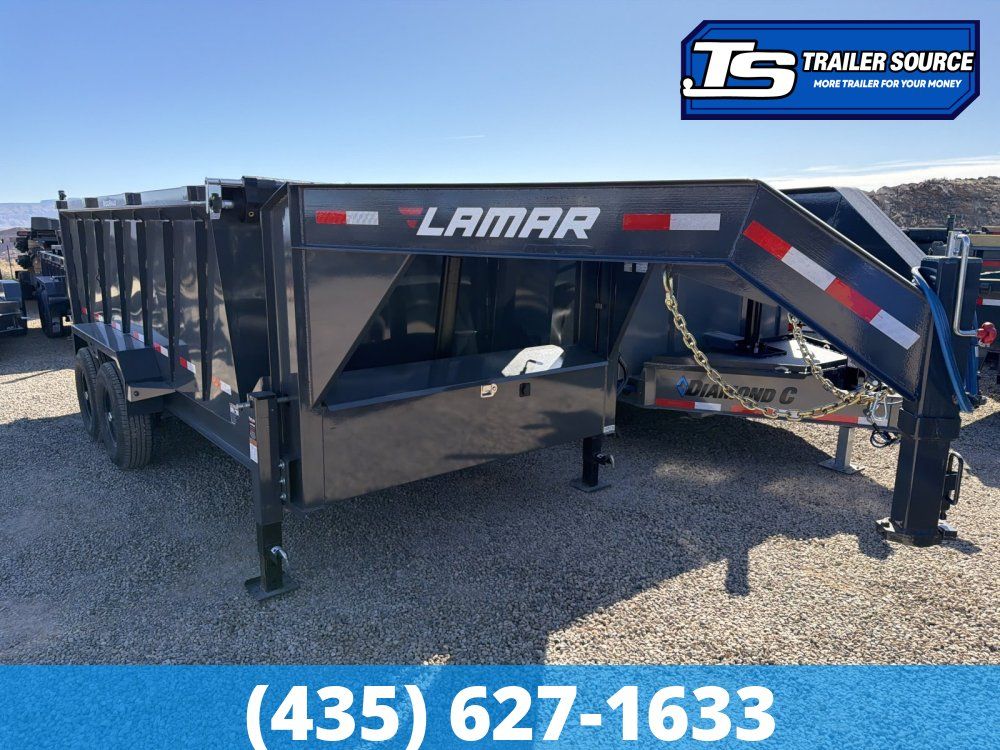 7x14 Lamar DT Dump Trailer - 48" Sides - 14K GVWR - 7 Gauge Floor, Telescopic