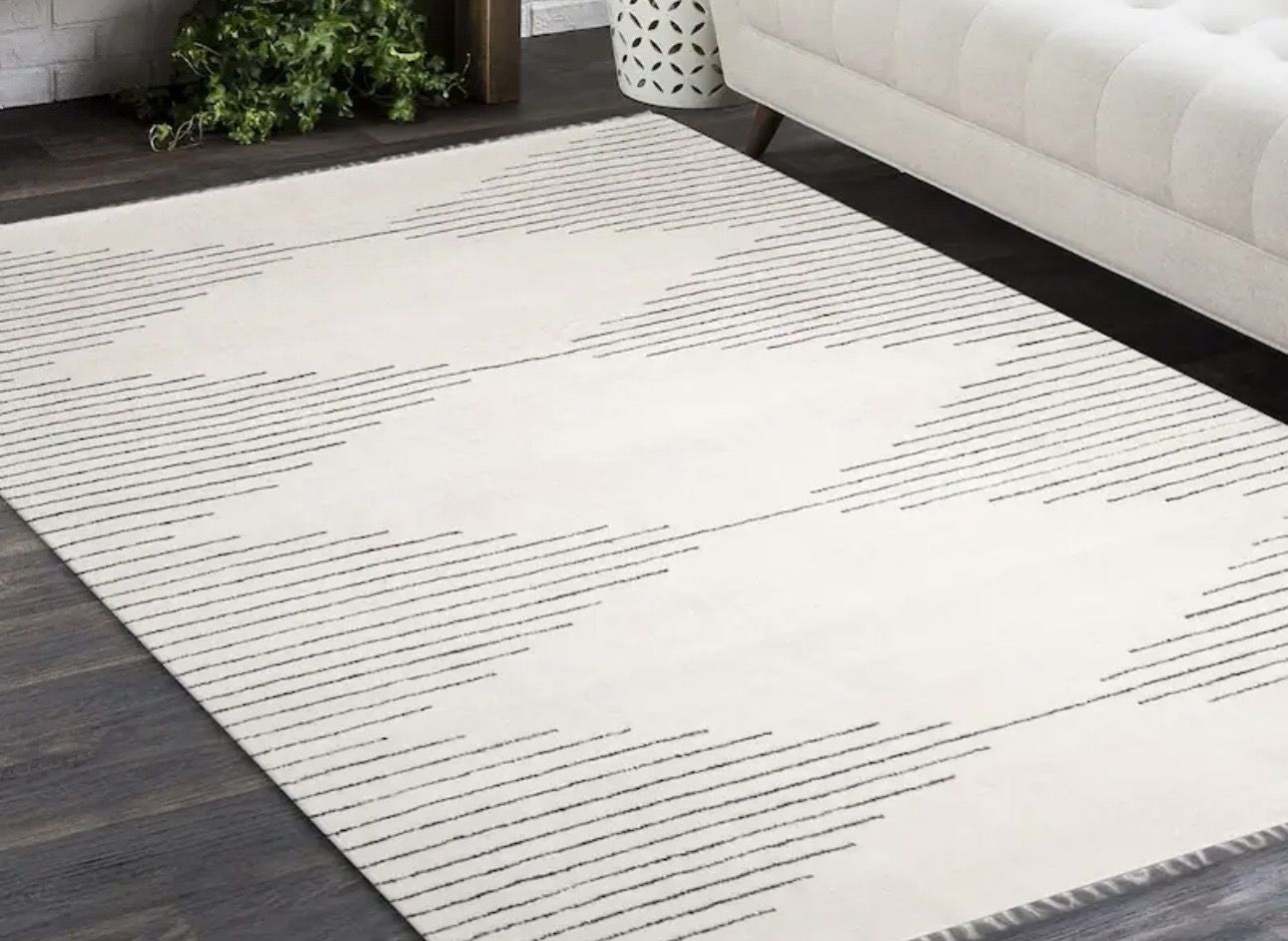 NEW -  Boho Moroccan Area Rug - 9' x 12' - Ivory