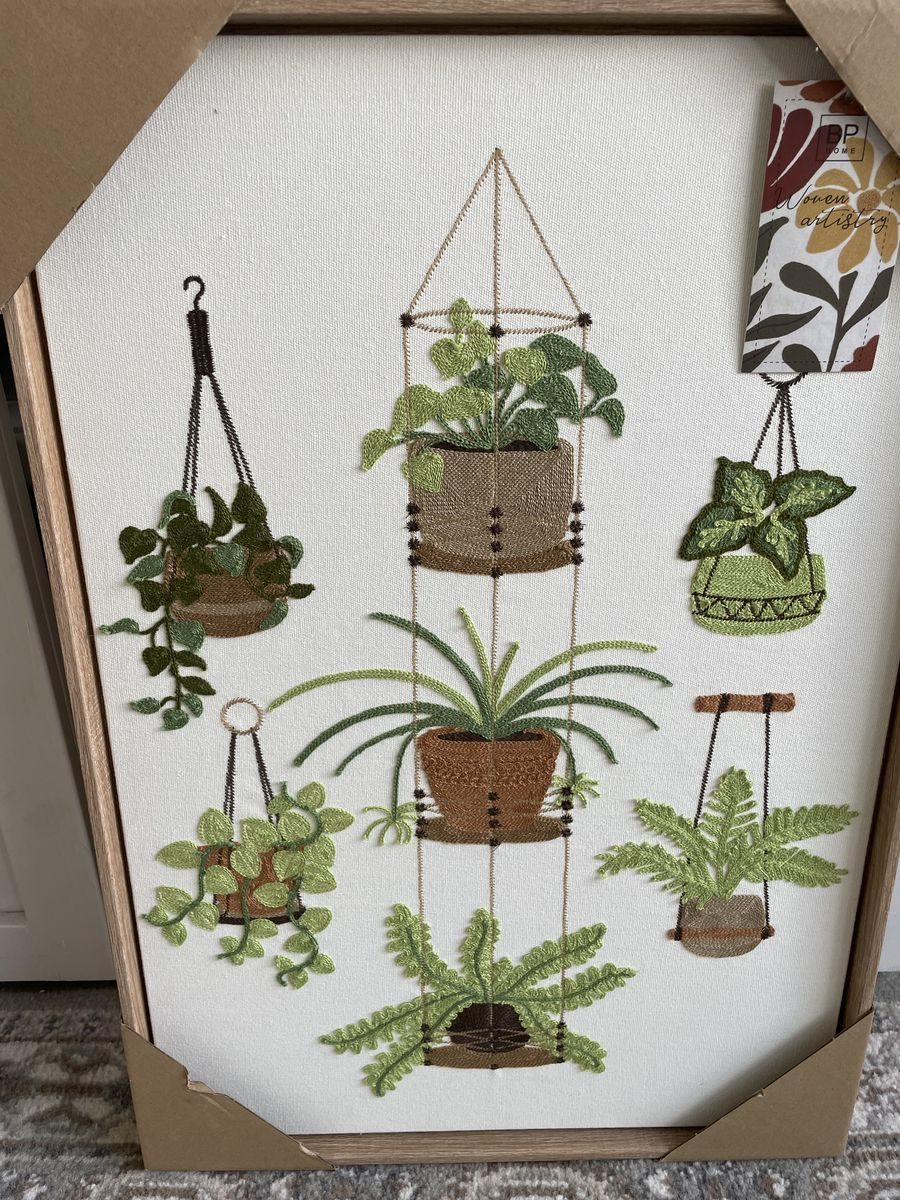 New Home Textile Embroidery Woven wall Art Plants