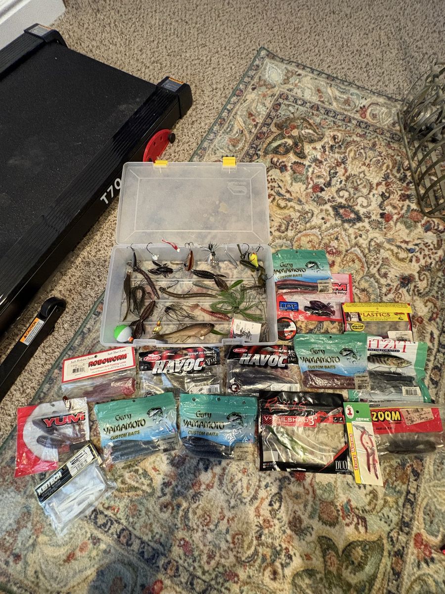 Tackle and bait boxes full