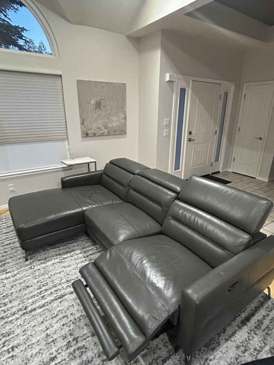 Leather power reclining LEFT sectional couch
