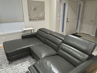 Leather power reclining LEFT sectional couch