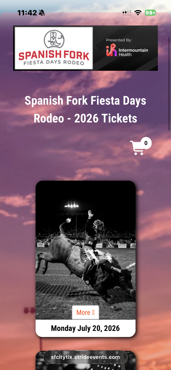 6 tickets Spanish Fork Fiesta Days Rodeo Monday July 20th