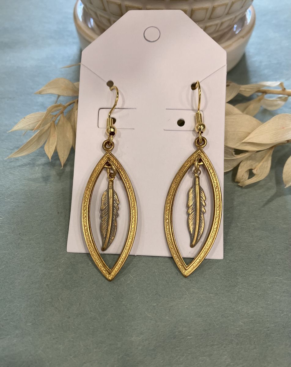Brass & Gold Dangle Earrings