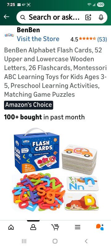 New in Box! Alphabet Flash cards Upper/Lower