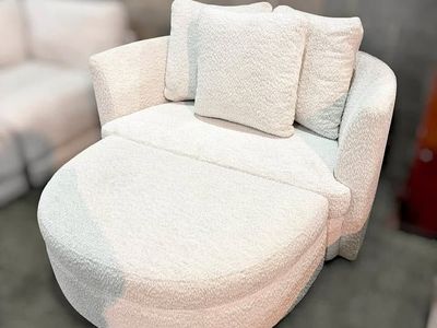 OVERSIZED ACCENT CHAIR WITH STORAGE OTTOMAN – 50% OFF DEAL