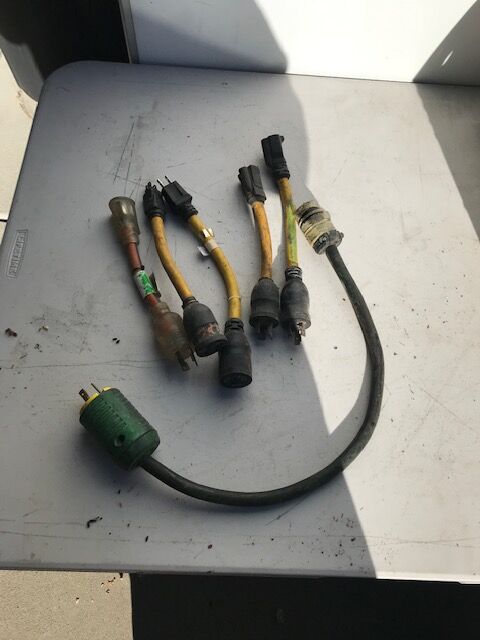 Construction extension power cords twist lock to spade for Power tools