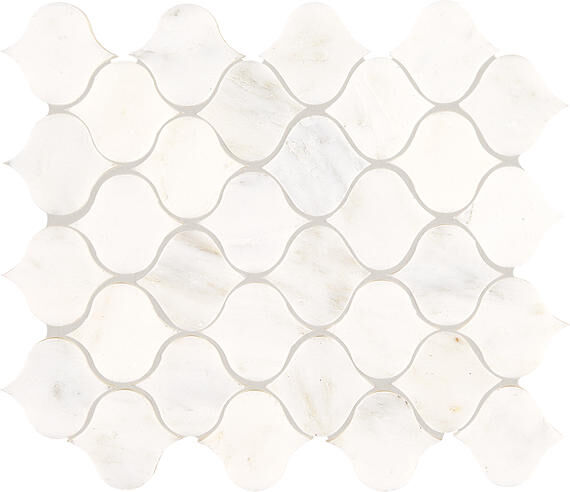 Daltile Natural Stone Marble Lantern Mosaic First Snow Elegance 13x13 10-Piece Polished Tiles
