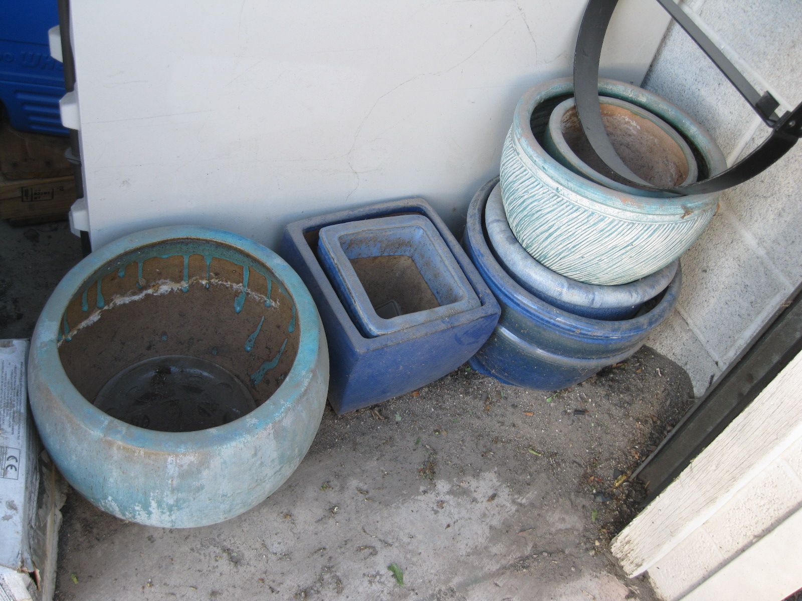 Collection of 7 Stone or Plaster Planters