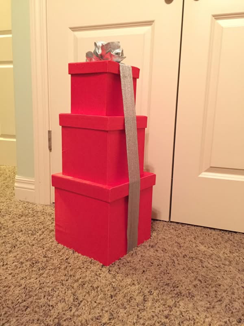 Red Silk  Stacking Boxes