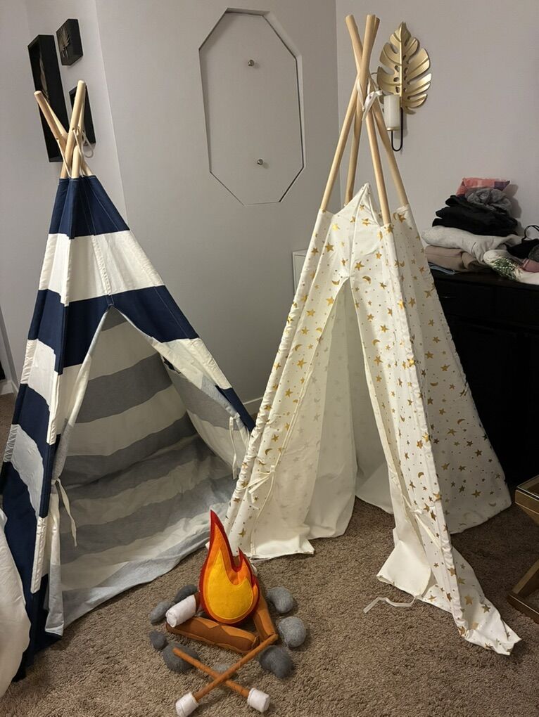 Kids Teepees And Campfire Set