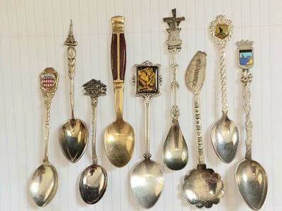 Vintage Souvenir Collector Spoon Lot - Monaco, Switzerland, Australia, Copenhagen, Tahiti & More