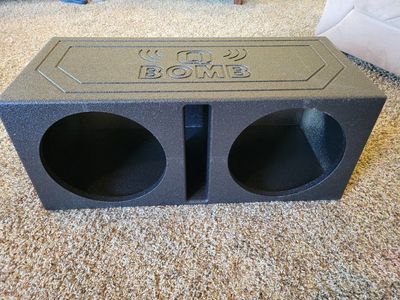 NEW- QBOMB 12V Dual 12-inch Vented Subwoofer Box Enclosure