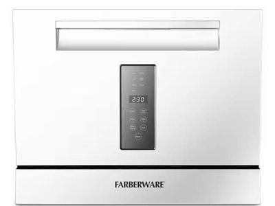 New - Farberware 21 in. Front Control Portable Countertop Dishwasher in White