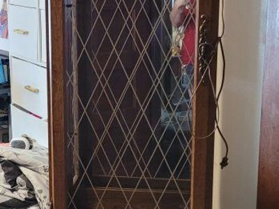 Curio/ Display Cabinet with Glass Doors and Lower Storage