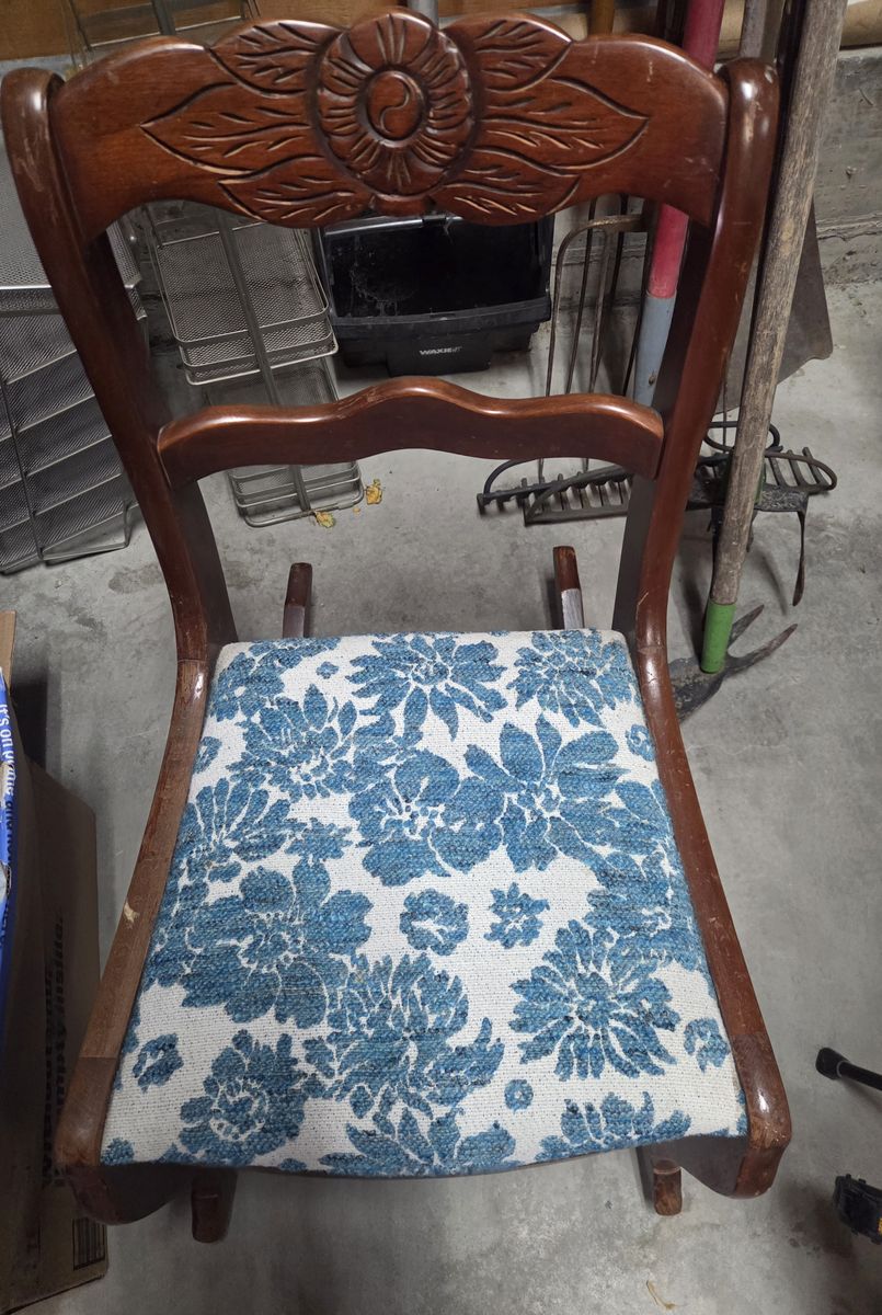 Vintage Tell childrens wooden rocking chair