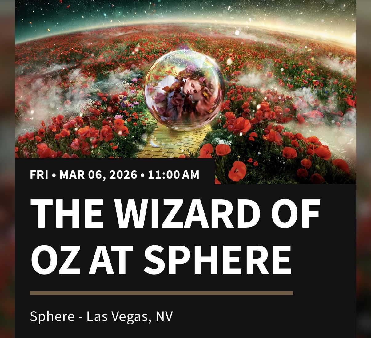 Wizard of Oz Friday March 6th