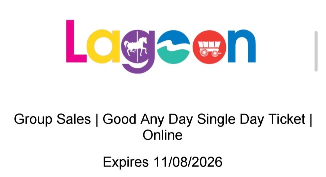 Lagoon Ticket for sale