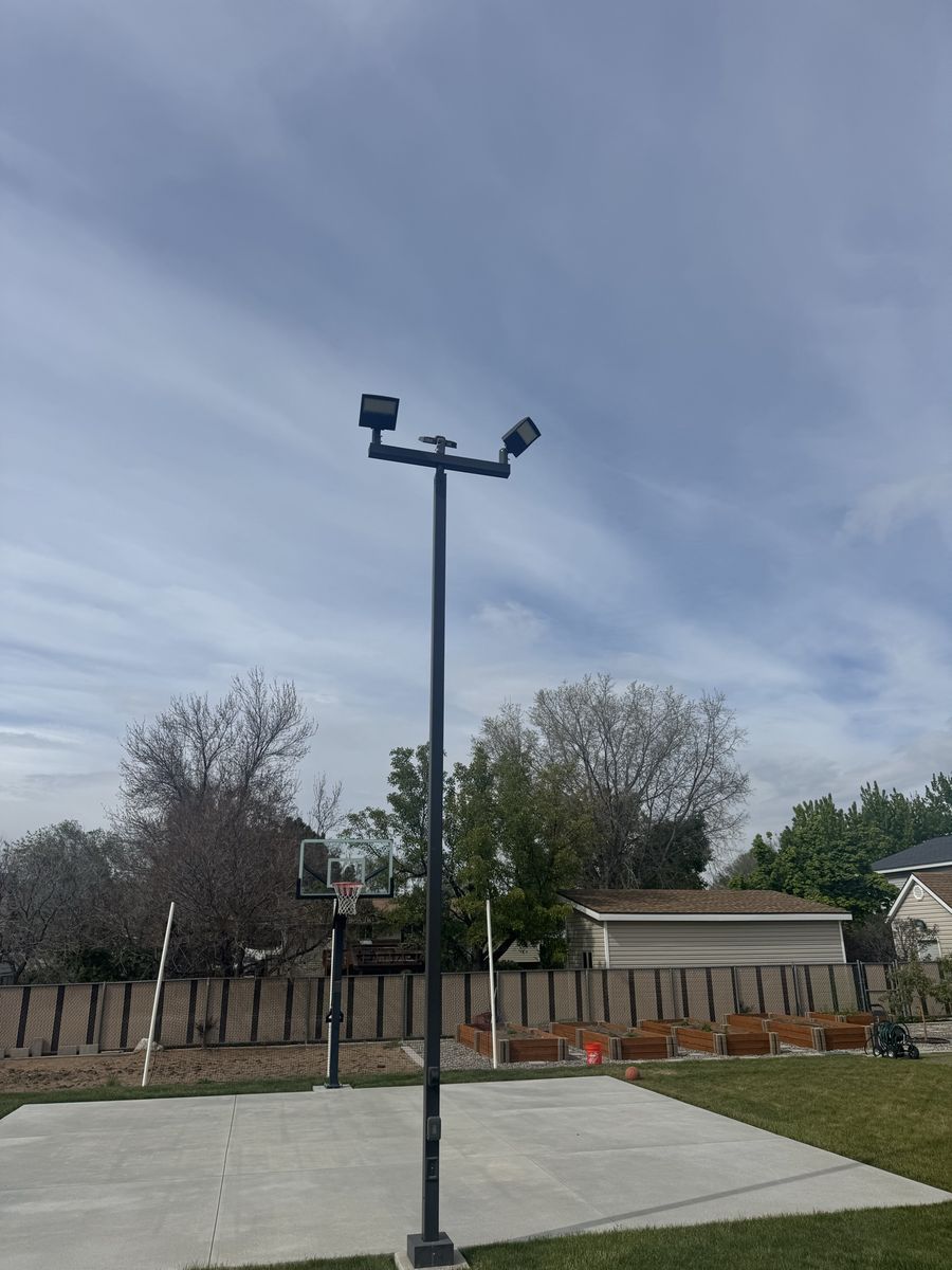 20 ft Light Pole with 3 x 150 watt LED Lights