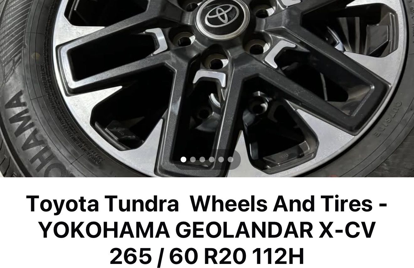 Toyota Tundra 20" Factory Wheels & Yokohama Geolandar Tires 265/60R20