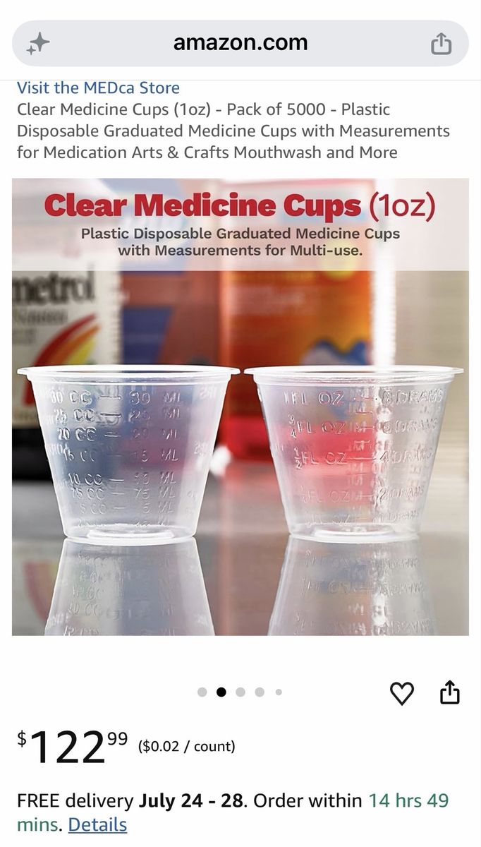 Clear Medicine Cups (1oz) - Pack of 5000 - Plastic Disposable Graduated Medicine cups
