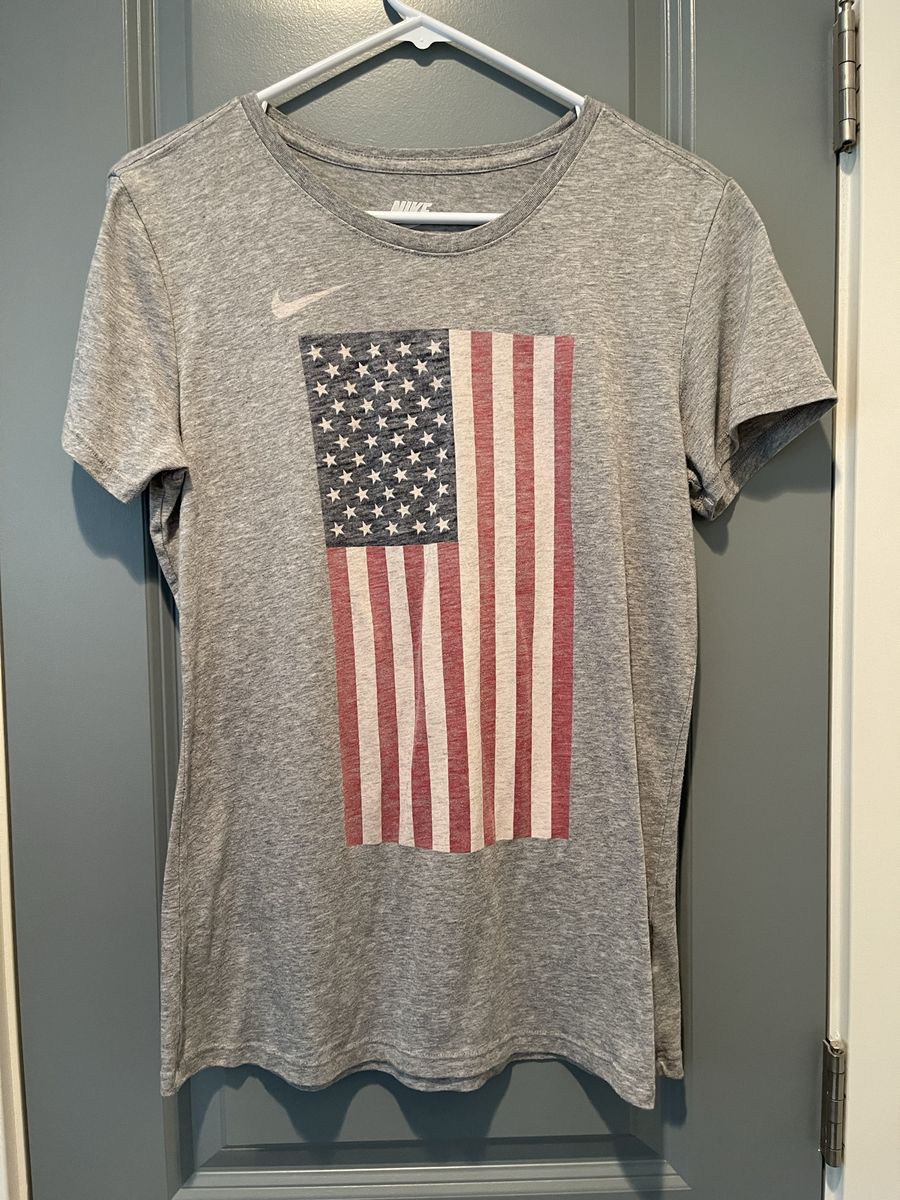 Nike grey shirt with American flag