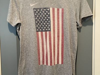 Nike grey shirt with American flag