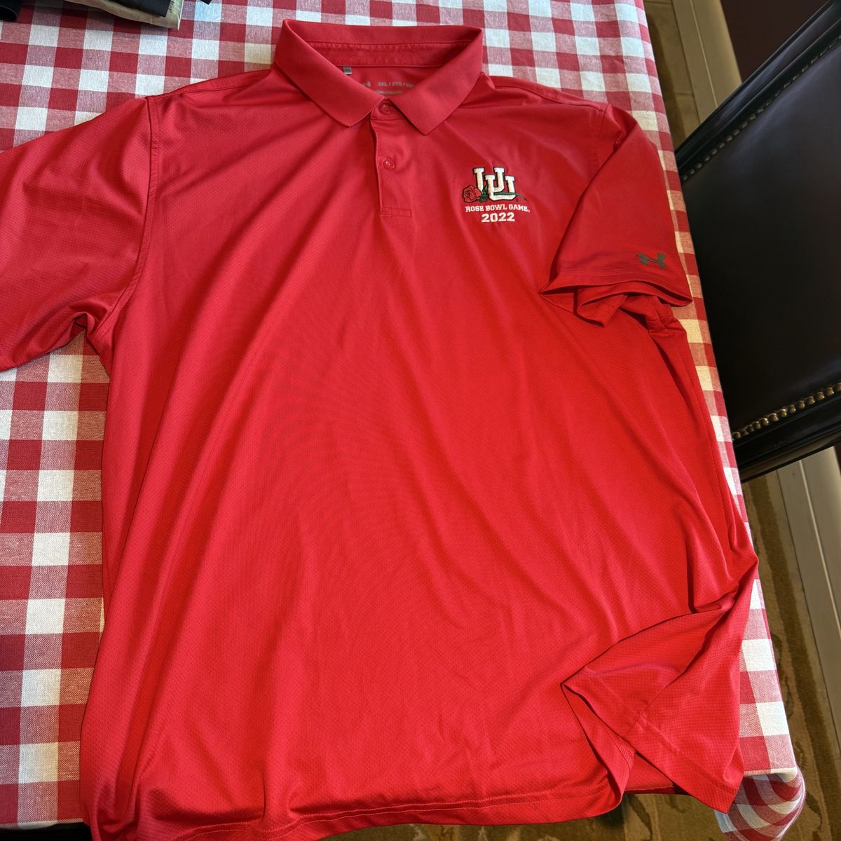 Under Armour Red Utah Utes Rose Bowl Game 2022 Performance Polo Shirt Adult Size XXL