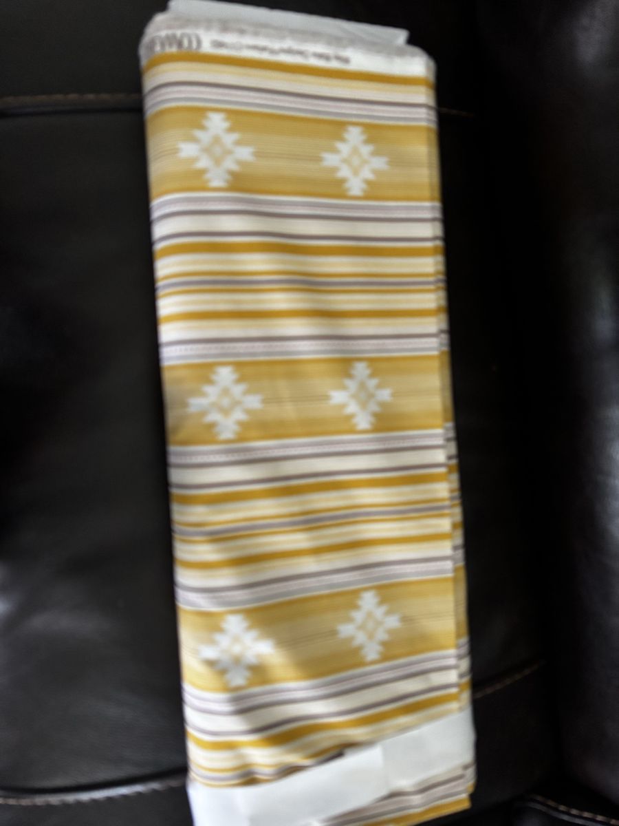 RILEY BLAKE BOLT YELLOW WHITE BLACK FABRIC 8-10yds
