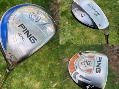 3 CLUBS, 1 PRICE. Ping G2 Titanium Driver, Ping G10 4 Wood, TaylorMade Rescue 2 Wood.