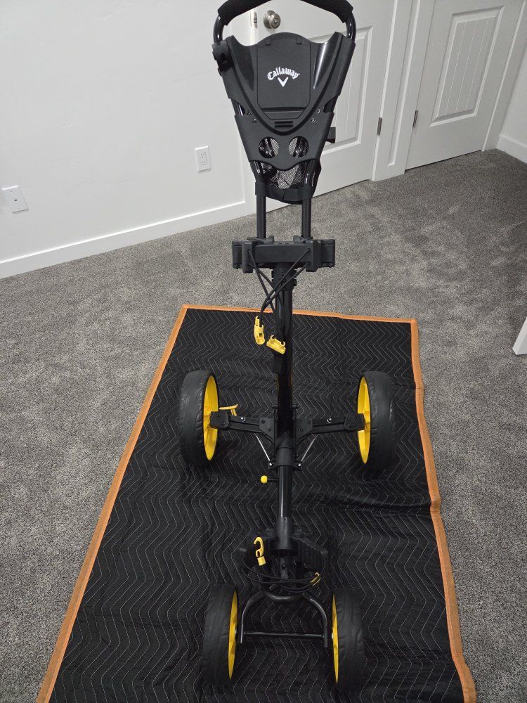 Callaway 4-Wheel Push Golf Cart - Black & Yellow, Foldable Design