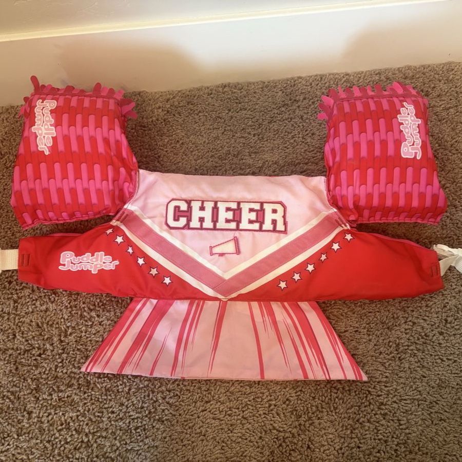 Puddle Jumper Kids Cheer Life Jacket PFD with Arm Bands Pink Red (30-50 lbs) Swimming Pool