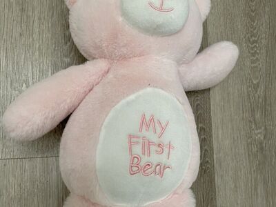 Linzy Baby Pink My First Bear Rattle Soft Plush